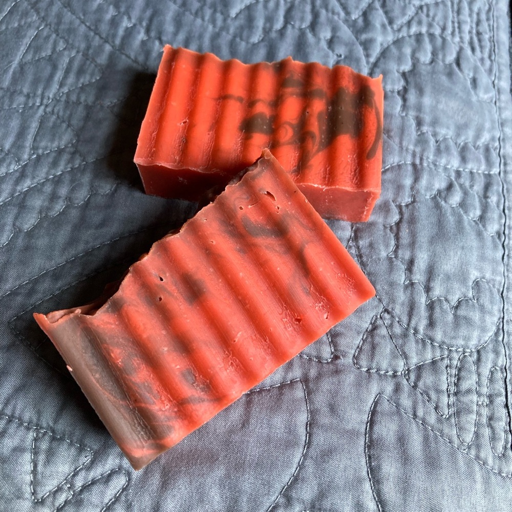 Handmade pumpkin spice soap bars, approximately 2.5-3 oz each.